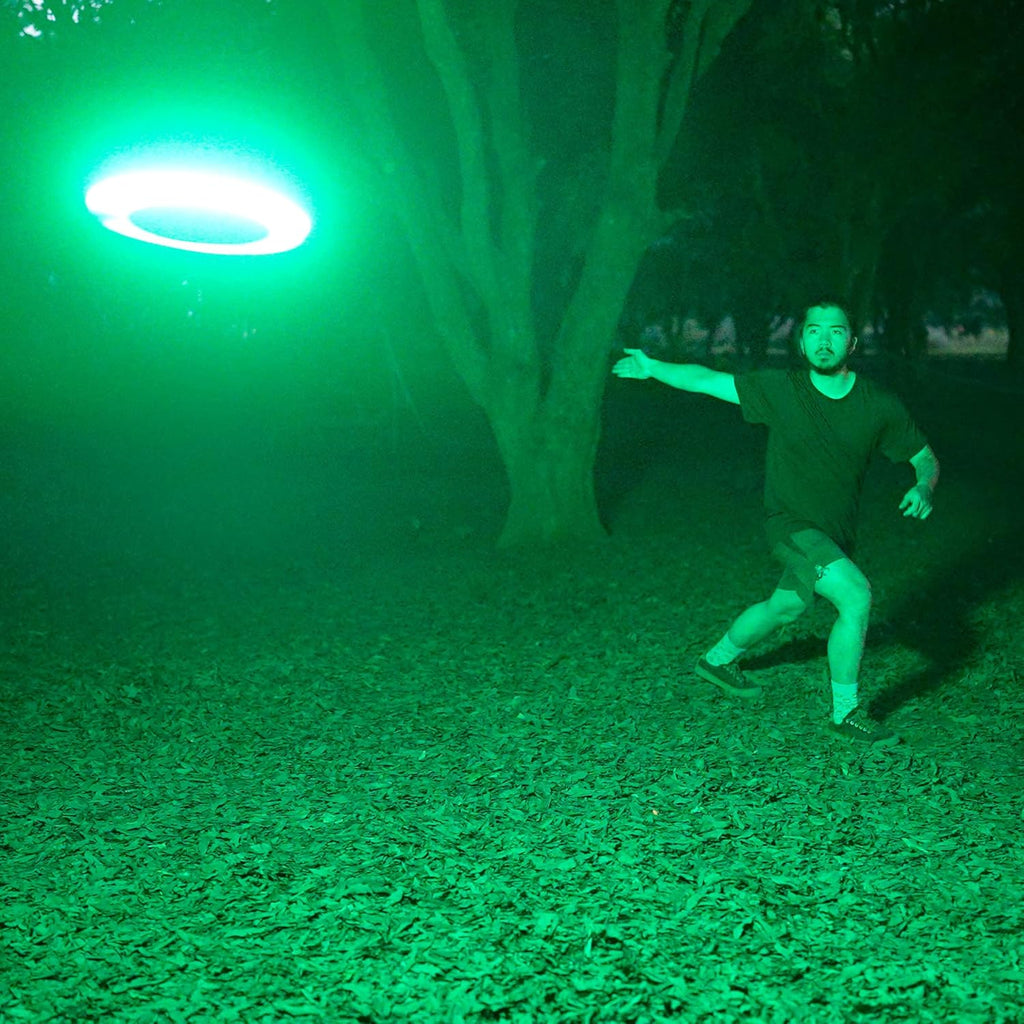 Flying Disc - 16 Million Color RGB or 36 Leds, Extremely Bright, Smart Modes, Auto Light Up, Rechargeable, Birthday, Camping, for Men/Boys/Teens/Kids, 175G Frisbee