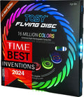 Flying Disc - 16 Million Color RGB or 36 Leds, Extremely Bright, Smart Modes, Auto Light Up, Rechargeable, Birthday, Camping, for Men/Boys/Teens/Kids, 175G Frisbee