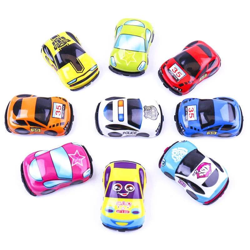 20Pcs/Lot Cartoon Toys Cute Plastic Pull Back Cars Plane Toy Cars for Child Mini Car Model Funny Kids Toys Kindergarten Toys DDJ