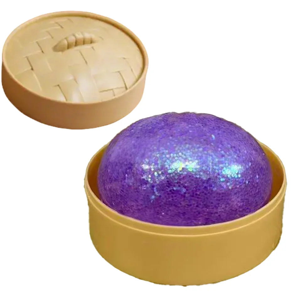 Glitter Dumpling Squishies Toy Bun Baozi Dumpling Mystery Box Colorful Food Squishy Sensory Fidget Toy anti Stress Squeeze Balls