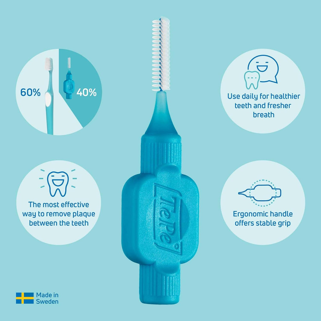 Interdental Brush, Original, Yellow, 0.7Mm/Iso 4, 8Pcs, Efficient Cleaning between Teeth, Plaque Remover and Dental Flosser for Small Gaps
