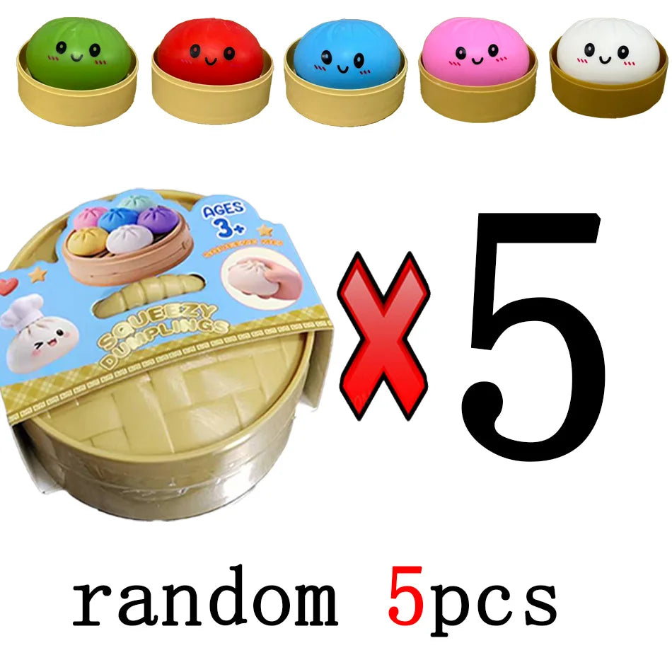 Glitter Dumpling Squishies Toy Bun Baozi Dumpling Mystery Box Colorful Food Squishy Sensory Fidget Toy anti Stress Squeeze Balls