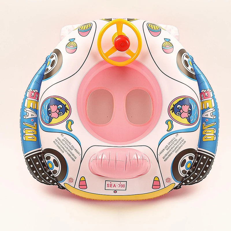 Baby Steering Wheel Car Boat Swimming Float Ring,Baby Inflatable Pool Floatie ，Bathtub Toys， Pool Accessories