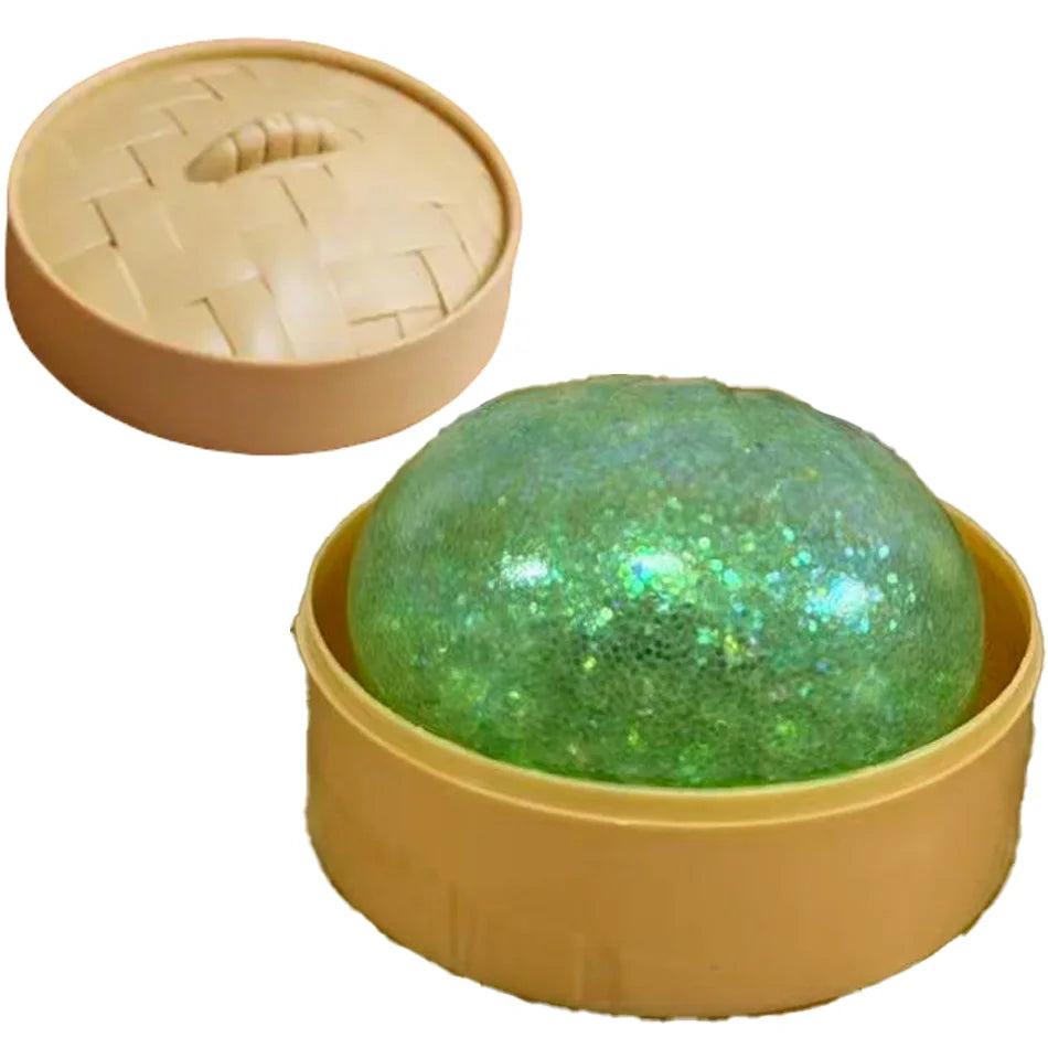 Glitter Dumpling Squishies Toy Bun Baozi Dumpling Mystery Box Colorful Food Squishy Sensory Fidget Toy anti Stress Squeeze Balls
