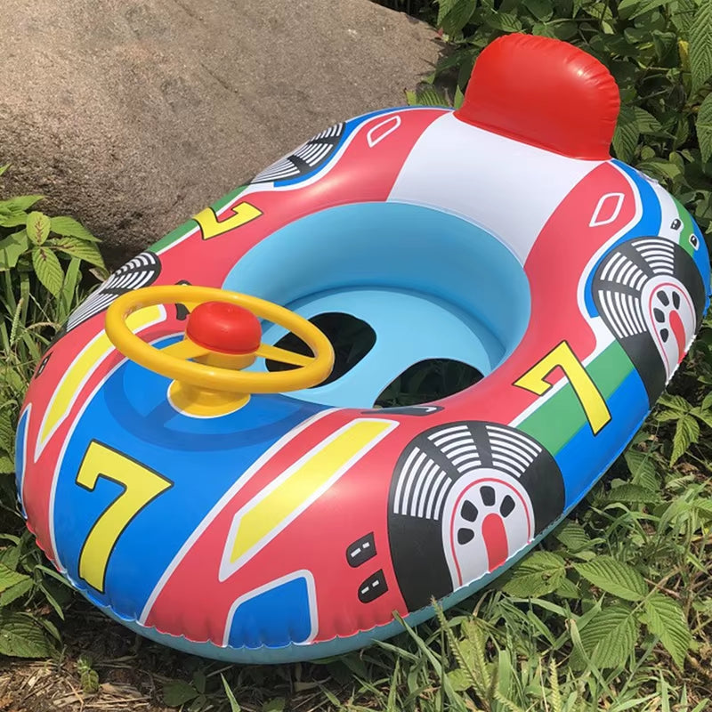 Baby Steering Wheel Car Boat Swimming Float Ring,Baby Inflatable Pool Floatie ，Bathtub Toys， Pool Accessories