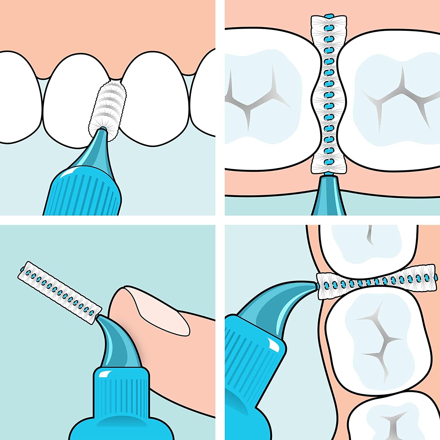 Interdental Brush, Original, Yellow, 0.7Mm/Iso 4, 8Pcs, Efficient Cleaning between Teeth, Plaque Remover and Dental Flosser for Small Gaps