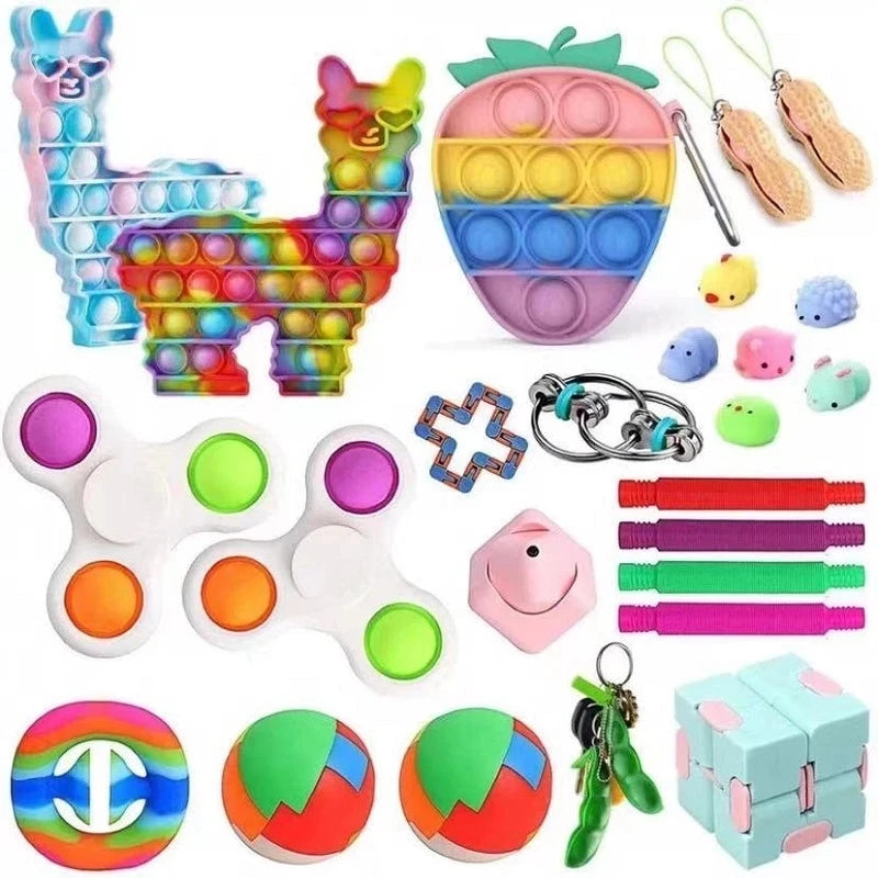 3-50Pcs Random Fidget Toys Mystery Gifts Pack Surprise Box 300 Different Fidget Set Antistress Relief Toys for Kids