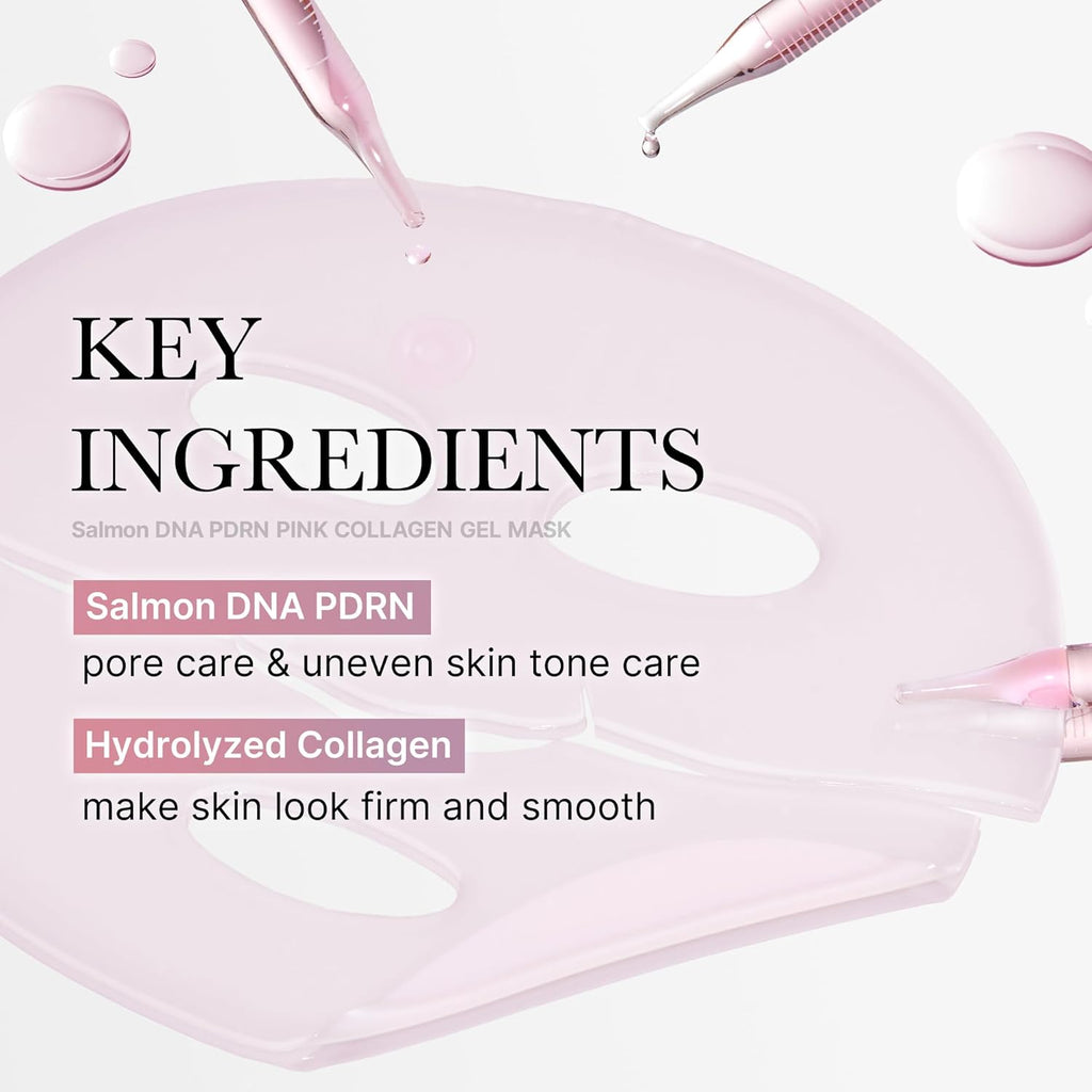 Jelly Gel Mask with Salmon DNA PDRN Pink Collagen | Overnight Face Mask for Glass Glow Skin | Elasticity, Hydrating, Firming and Moisturizing | Korean Skincare, 28G X 4Ea