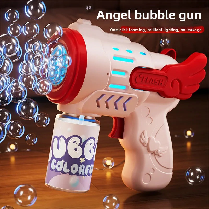 Fully Automatic Bubble Gun Rocket Bubbles Machine Automatic Blower with Bubble Liquid Toy for Kids Beach Outdoor Bubble Gifts