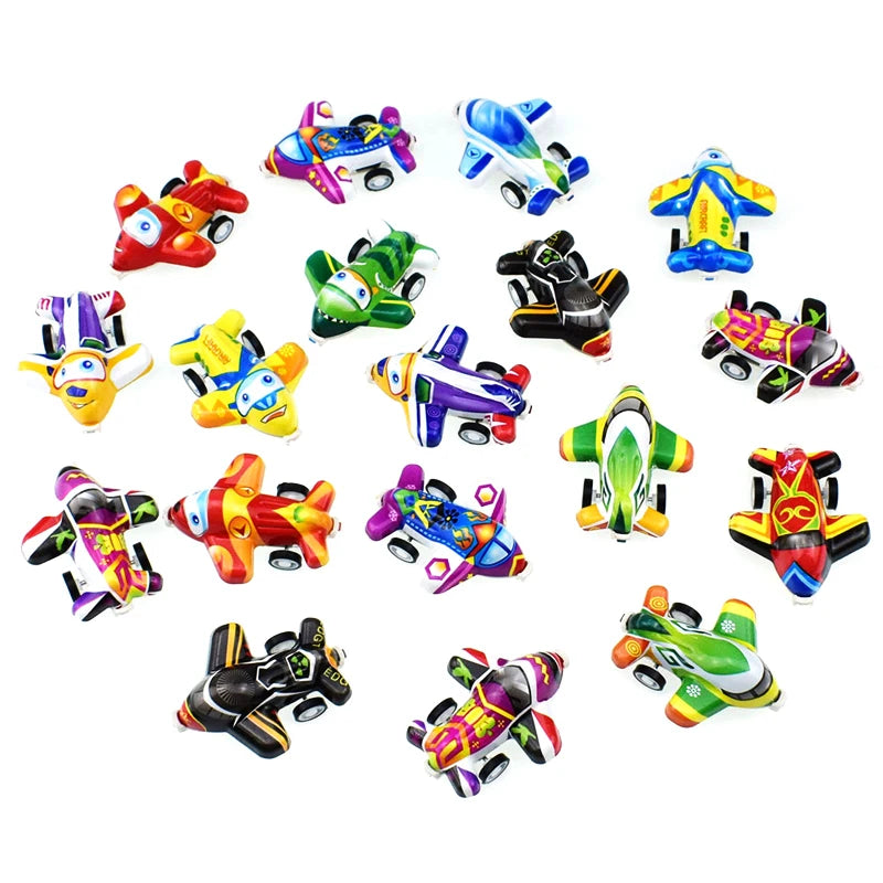 20Pcs/Lot Cartoon Toys Cute Plastic Pull Back Cars Plane Toy Cars for Child Mini Car Model Funny Kids Toys Kindergarten Toys DDJ