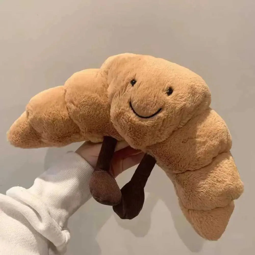 Stuffed Animals Funny Soft Food Plushies Toy Croissant Plush Smile Croissant Bread Pillow Gifts Z250208